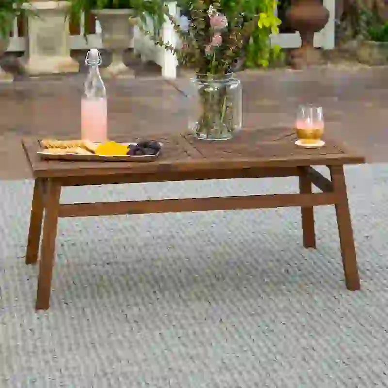 Middlebrook Elephant Point Acacia Wood Chevron Coffee Table