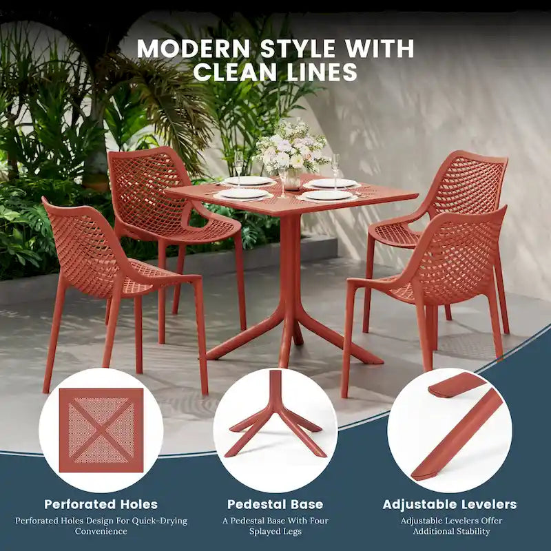 Frond and Form 31.5  Outdoor Square Dining Table