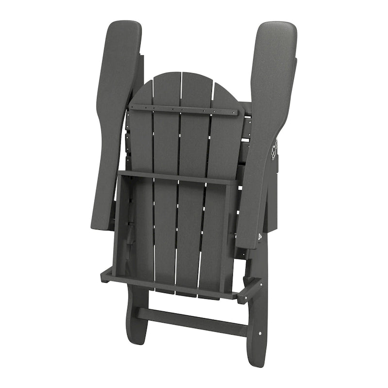 Polytrends Laguna Outdoor 5-Piece Adirondack Chair With Square Coffee Table Conversation Set