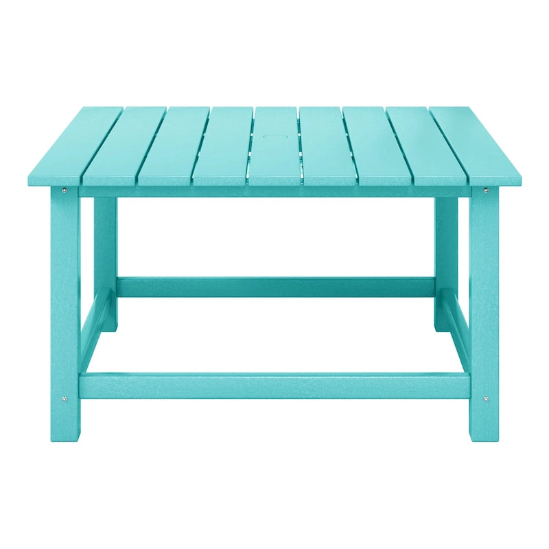 Polytrends Laguna Outdoor 5-Piece Adirondack Chair With Square Coffee Table Conversation Set