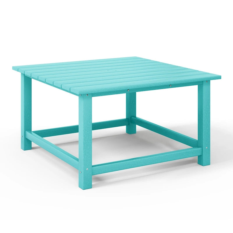 Polytrends Laguna Outdoor 5-Piece Adirondack Chair With Square Coffee Table Conversation Set