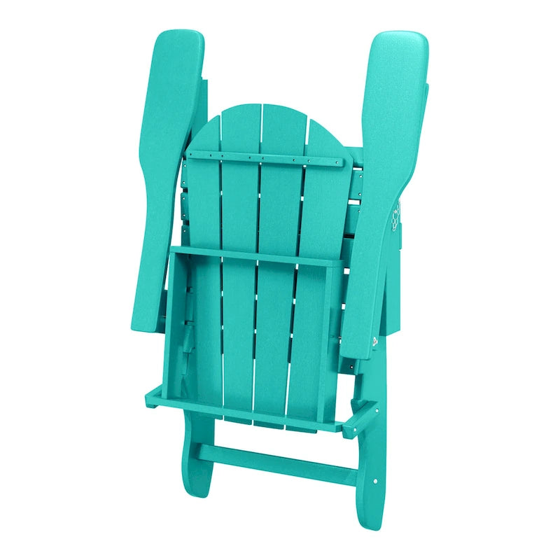 Polytrends Laguna Outdoor 5-Piece Adirondack Chair With Square Coffee Table Conversation Set