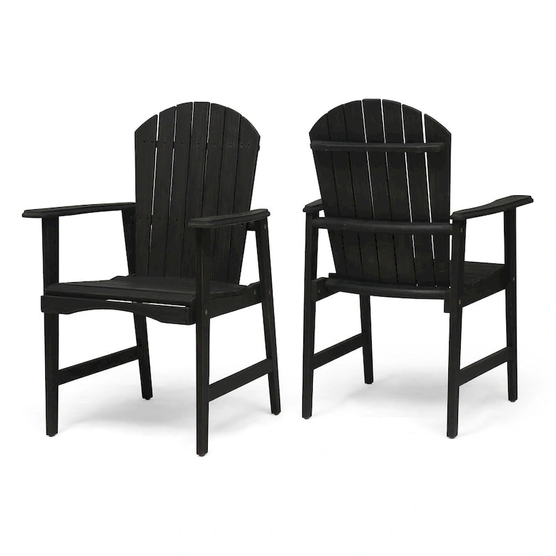 Outdoor Wood Adirondack Dining Chairs (Set of 2)