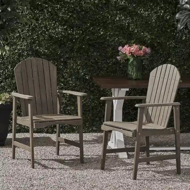 Outdoor Wood Adirondack Dining Chairs (Set of 2)