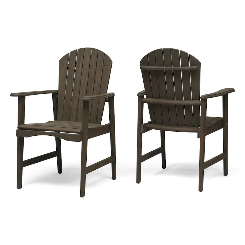 Outdoor Wood Adirondack Dining Chairs (Set of 2)