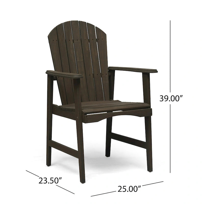 Outdoor Wood Adirondack Dining Chairs (Set of 2)