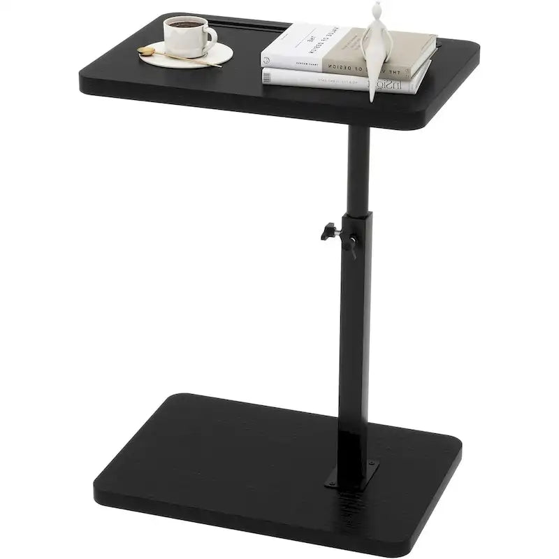 Adjustable C-Shaped End Table w/360 Swivel & Phone Slot for Sofa/Bed
