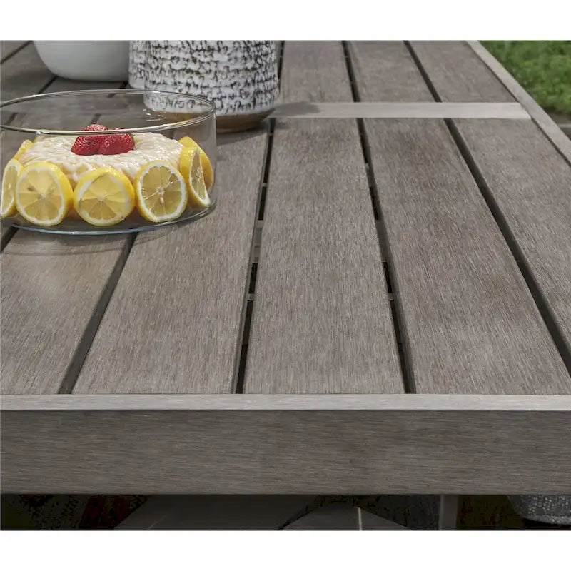 Signature Design by Ashley Hillside Barn Brown/Gray 6-Piece Outdoor Dining Package - 84  W x 42  D x 29  H