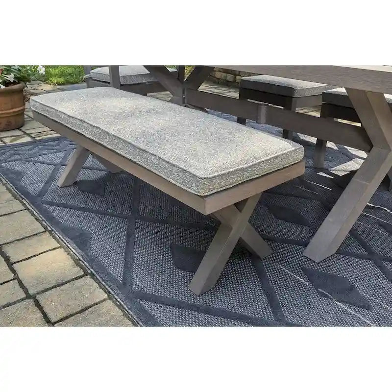 Signature Design by Ashley Hillside Barn Brown/Gray 6-Piece Outdoor Dining Package - 84  W x 42  D x 29  H
