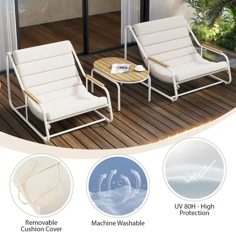 Outdoor Chaise Lounge Chairs Set of 3