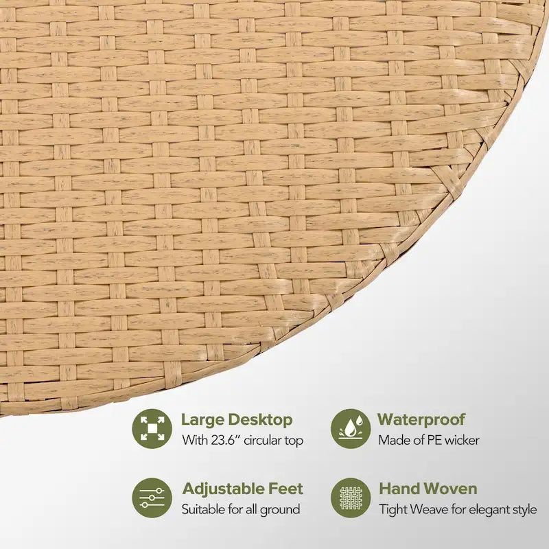 7-Piece Outdoor Rattan Patio Furniture Set with Cushions and Coffee Table