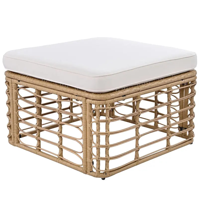 7-Piece Outdoor Rattan Patio Furniture Set with Cushions and Coffee Table