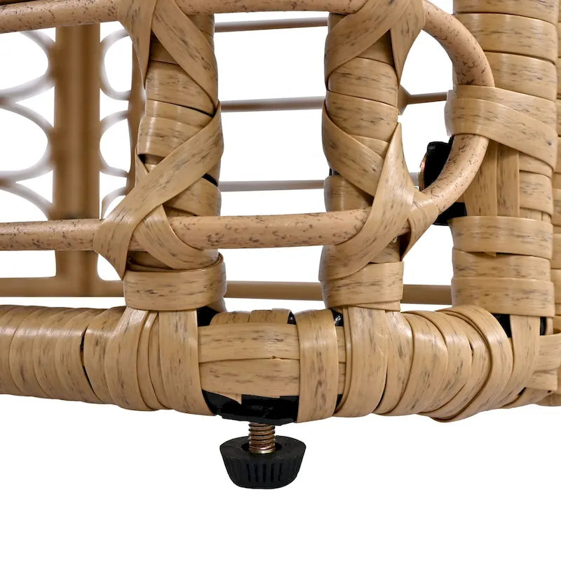 7-Piece Outdoor Rattan Patio Furniture Set with Cushions and Coffee Table