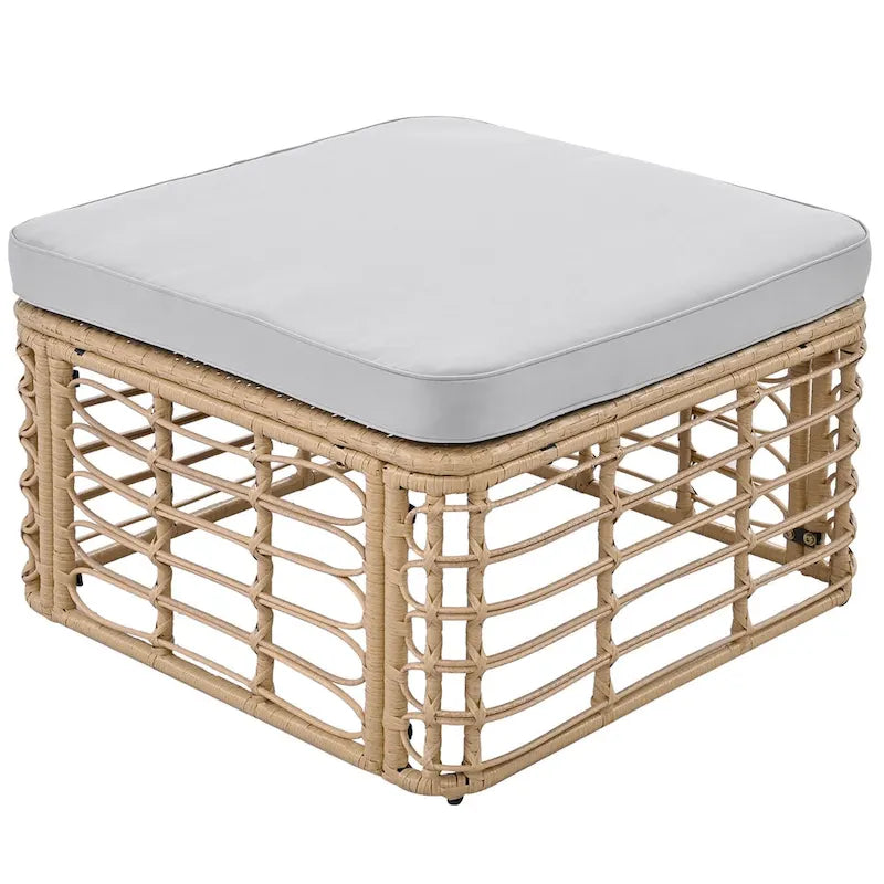 7-Piece Outdoor Rattan Patio Furniture Set with Cushions and Coffee Table