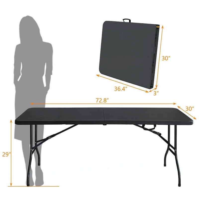 6ft Portable Plastic Table for Camping,Picnics
