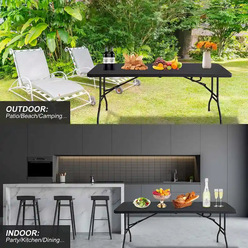6ft Portable Plastic Table for Camping,Picnics