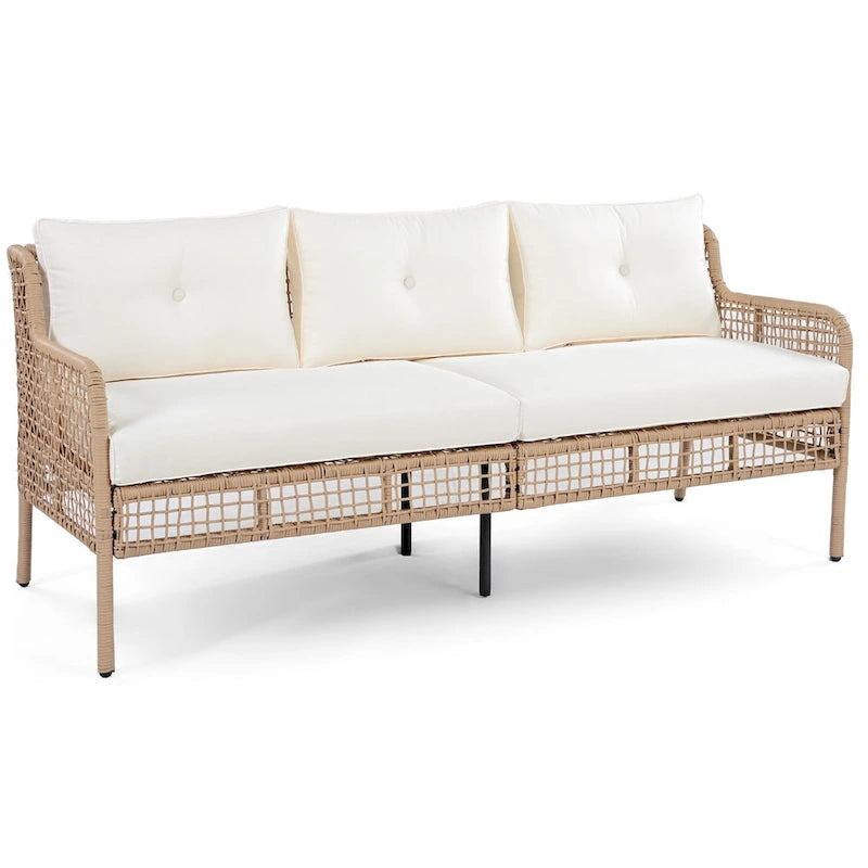 72.1 W Outdoor Conversation Wicker Sofas 4 Pieces Patio Furniture Set with Swivel Chairs