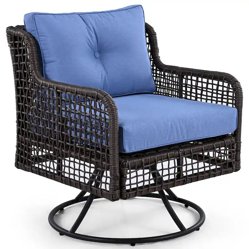 72.1 W Outdoor Conversation Wicker Sofas 4 Pieces Patio Furniture Set with Swivel Chairs