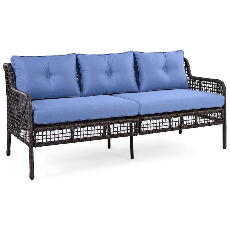 72.1 W Outdoor Conversation Wicker Sofas 4 Pieces Patio Furniture Set with Swivel Chairs