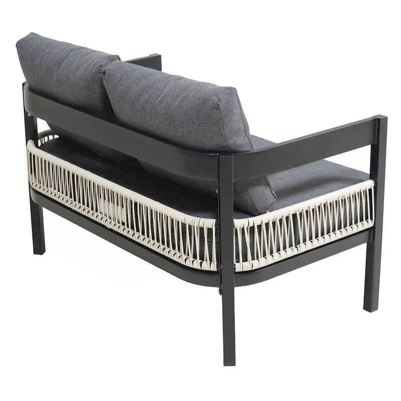 Multi-person Outdoor Iron Sofa Set with A table