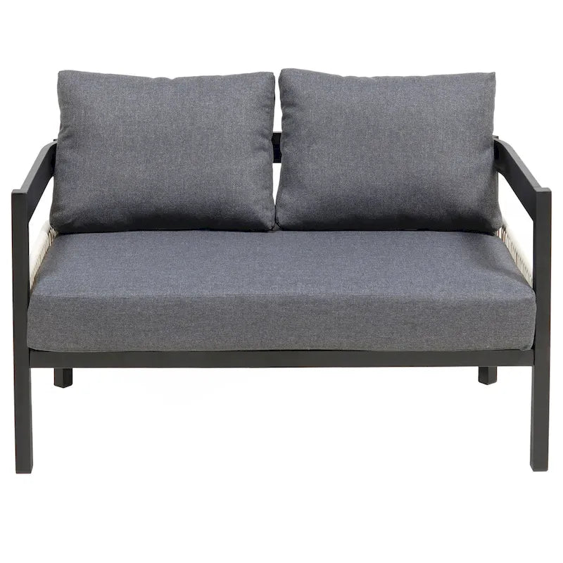 Multi-person Outdoor Iron Sofa Set with A table