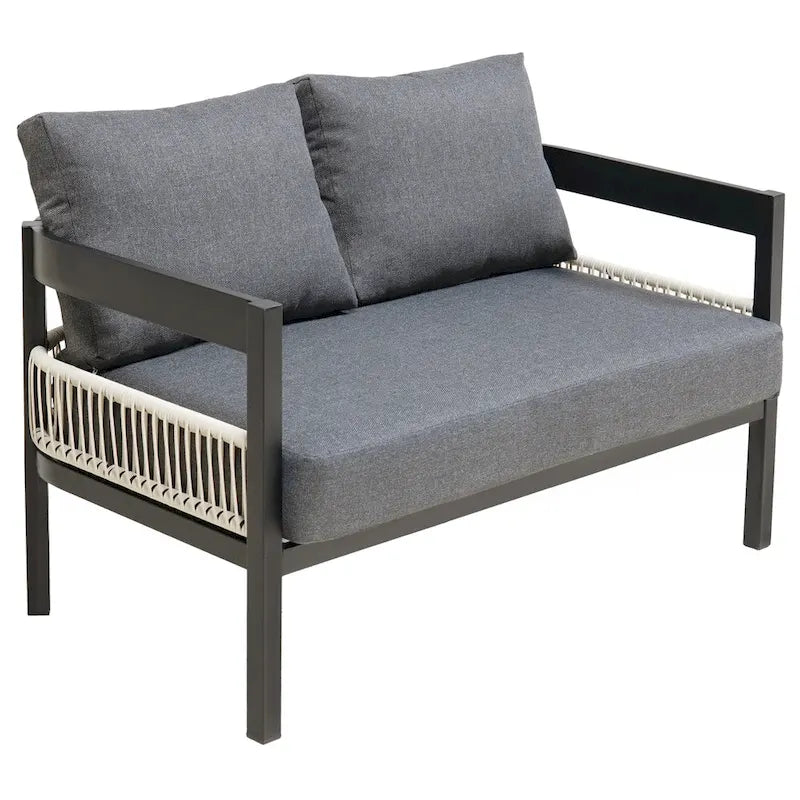 Multi-person Outdoor Iron Sofa Set with A table