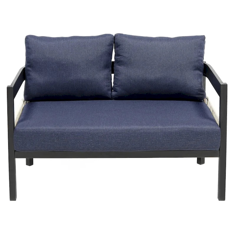 Multi-person Outdoor Iron Sofa Set with A table