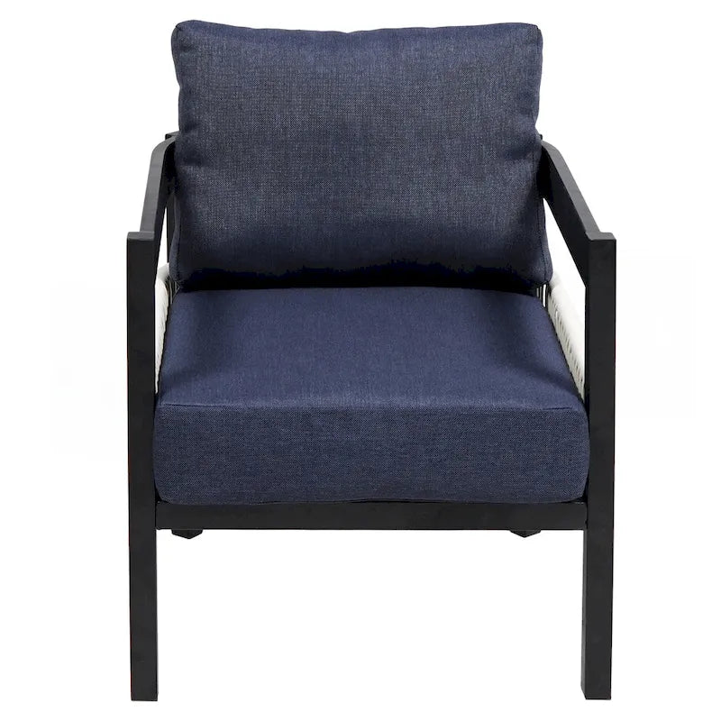 Multi-person Outdoor Iron Sofa Set with A table