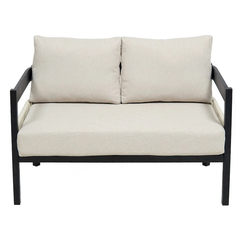 Multi-person Outdoor Iron Sofa Set with A table