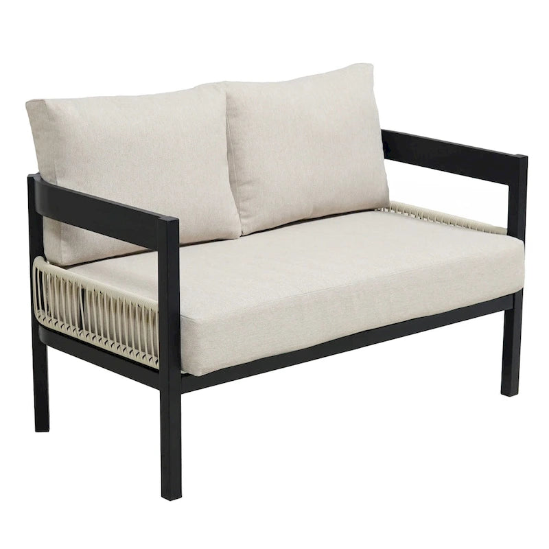 Multi-person Outdoor Iron Sofa Set with A table