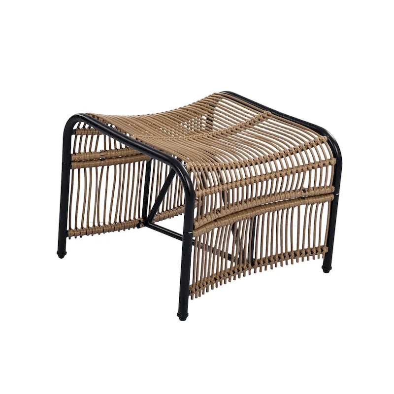 Roomfitters 3-Piece Wicker Patio Furniture Set with Lounge Chair, Ottoman, and Cushions for Garden or Deck