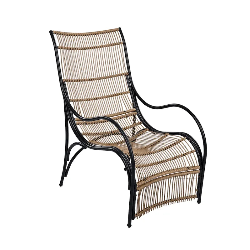 Roomfitters 3-Piece Wicker Patio Furniture Set with Lounge Chair, Ottoman, and Cushions for Garden or Deck