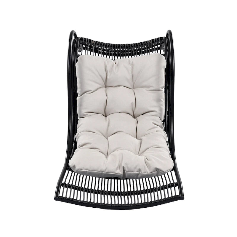 Roomfitters 3-Piece Wicker Patio Furniture Set with Lounge Chair, Ottoman, and Cushions for Garden or Deck