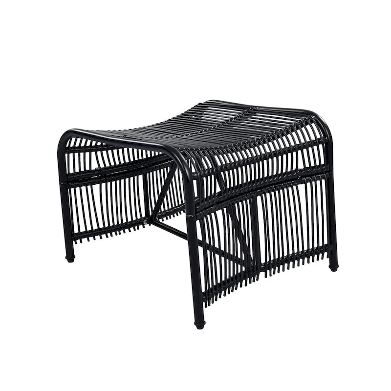 Roomfitters 3-Piece Wicker Patio Furniture Set with Lounge Chair, Ottoman, and Cushions for Garden or Deck