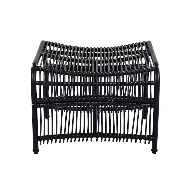 Roomfitters 3-Piece Wicker Patio Furniture Set with Lounge Chair, Ottoman, and Cushions for Garden or Deck