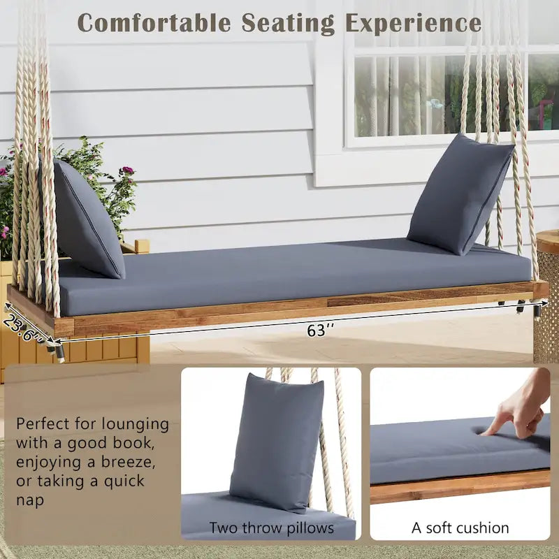 Patio Wooden Swing Chair