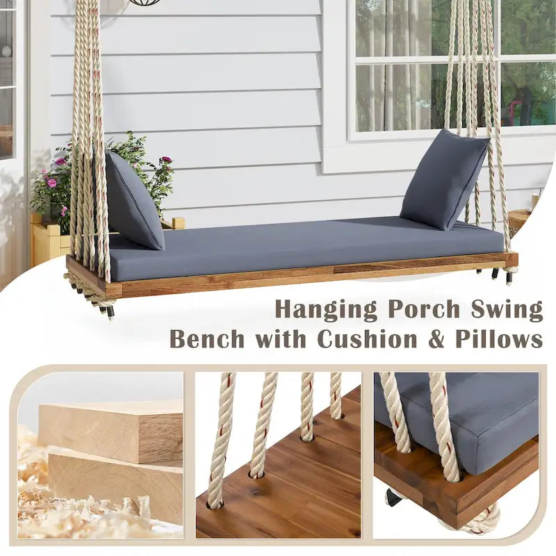 Patio Wooden Swing Chair