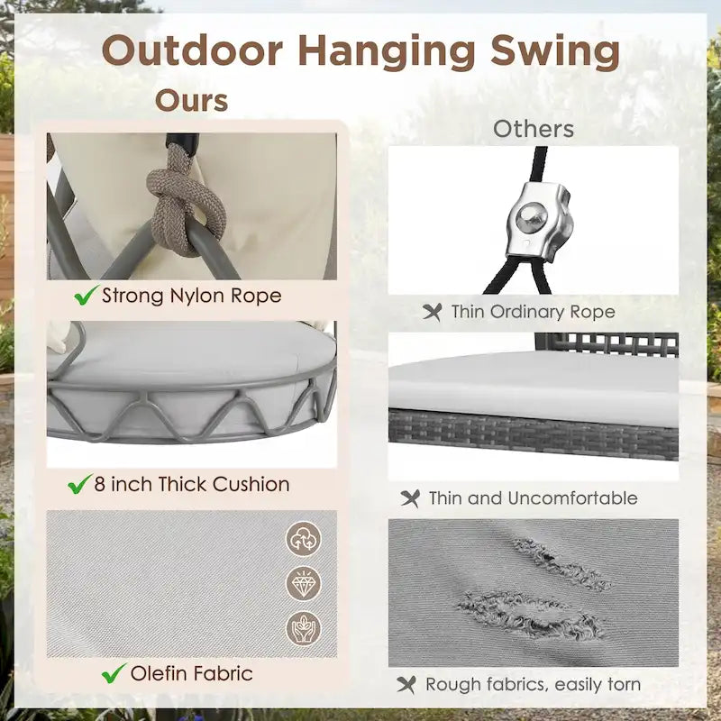 Outdoor Porch Swing Chair Hanging Basket
