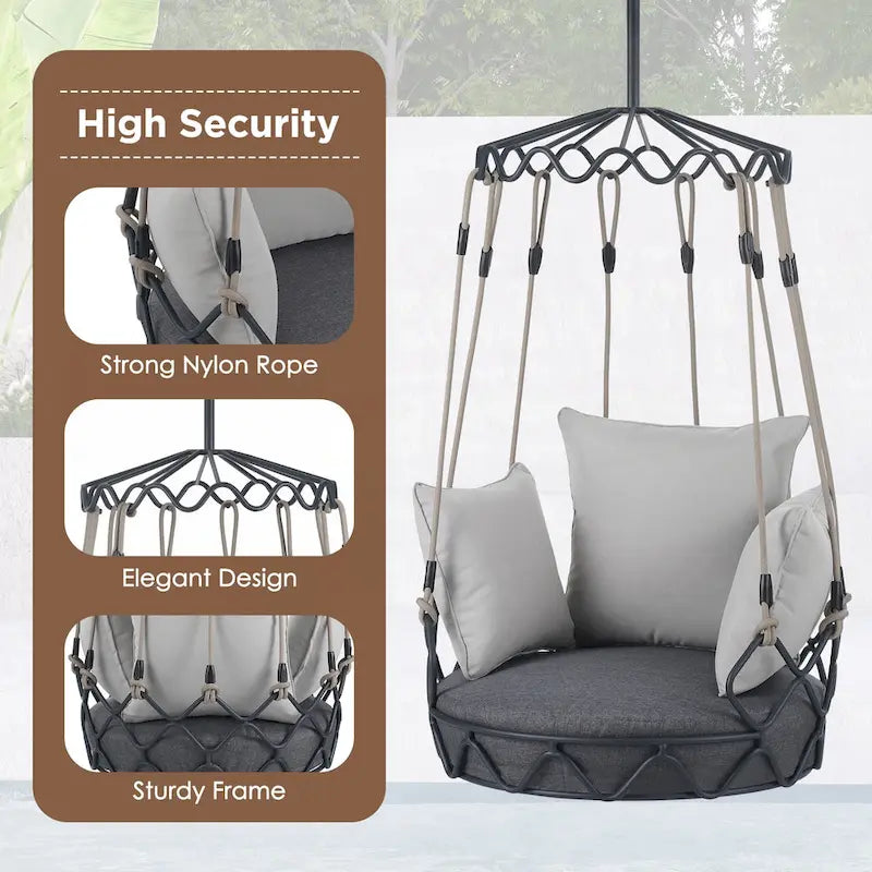 Outdoor Porch Swing Chair Hanging Basket