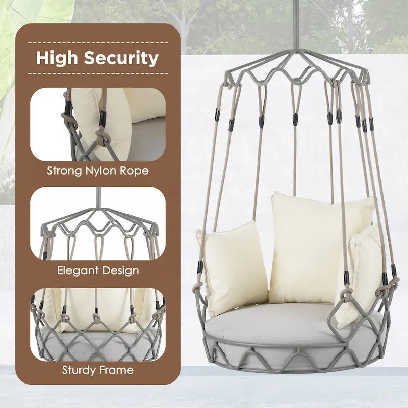 Outdoor Porch Swing Chair Hanging Basket