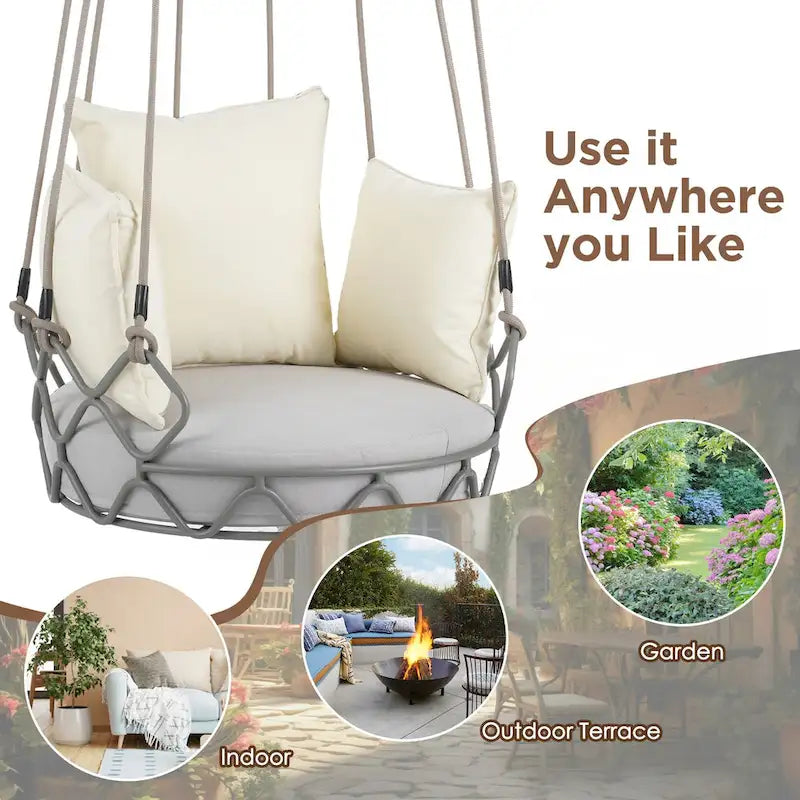 Outdoor Porch Swing Chair Hanging Basket
