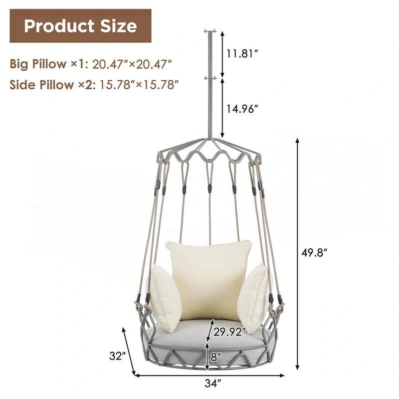 Outdoor Porch Swing Chair Hanging Basket