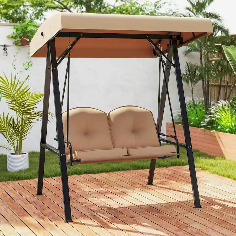Costway 2-Person Outdoor Porch Swing Swing Loveseat with A-Shaped - See Details
