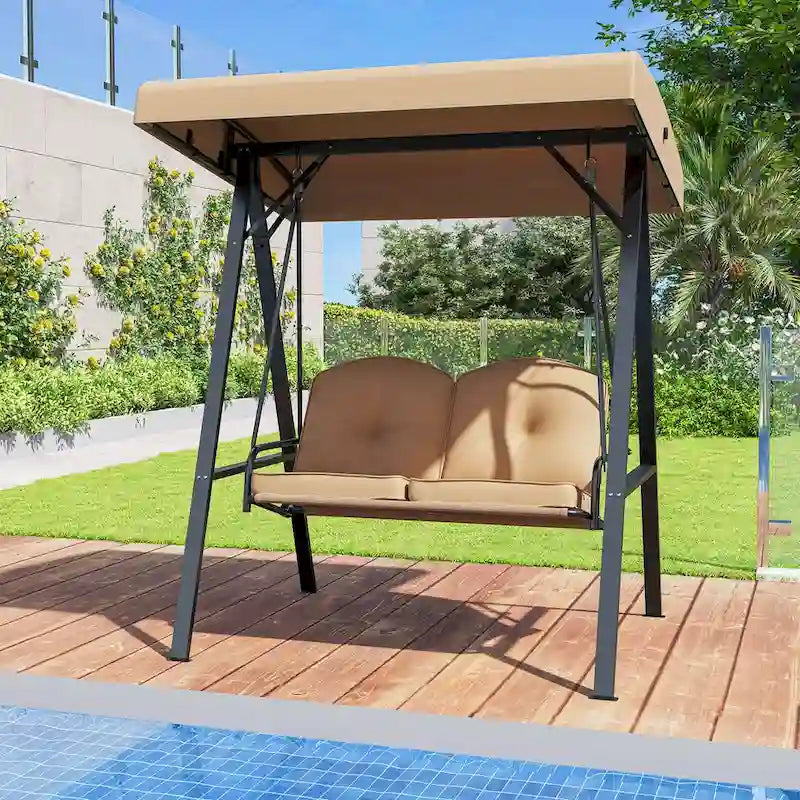Costway 2-Person Outdoor Porch Swing Swing Loveseat with A-Shaped - See Details