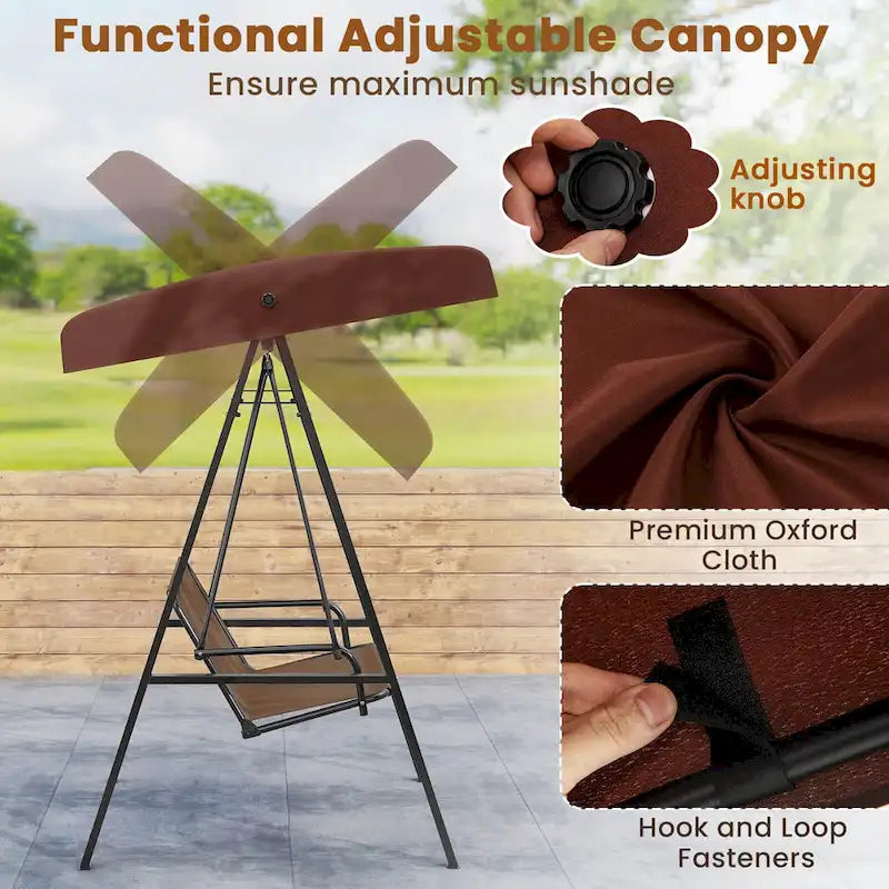 Costway 2-Person Outdoor Porch Swing Swing Loveseat with A-Shaped - See Details