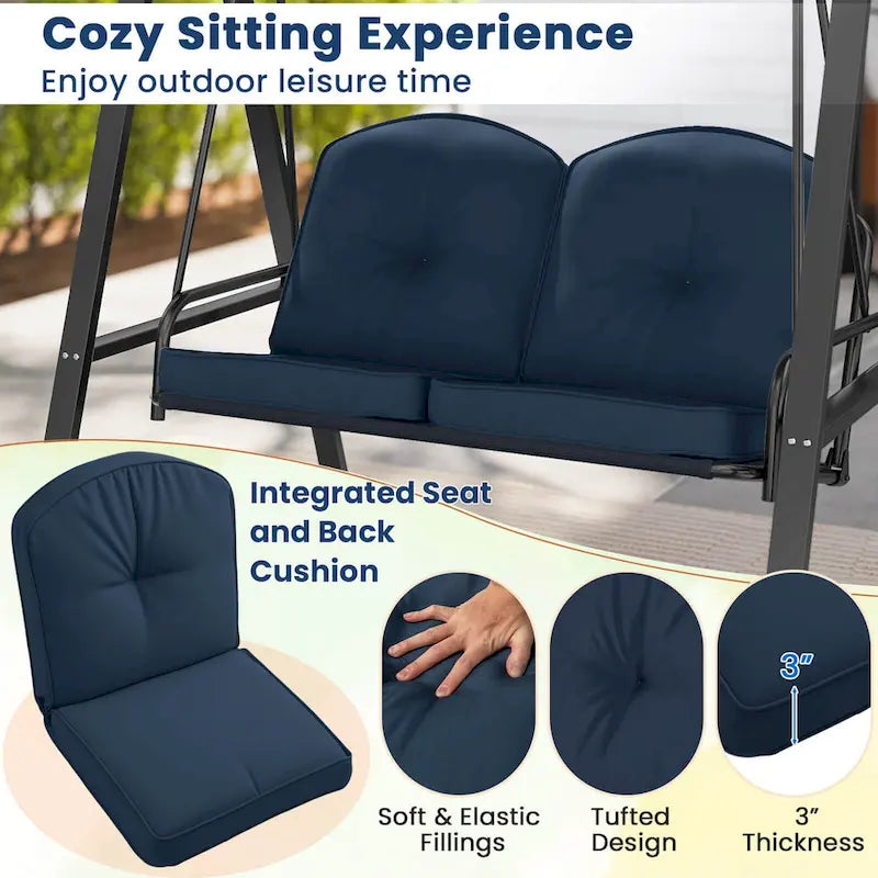 Costway 2-Person Outdoor Porch Swing Swing Loveseat with A-Shaped - See Details