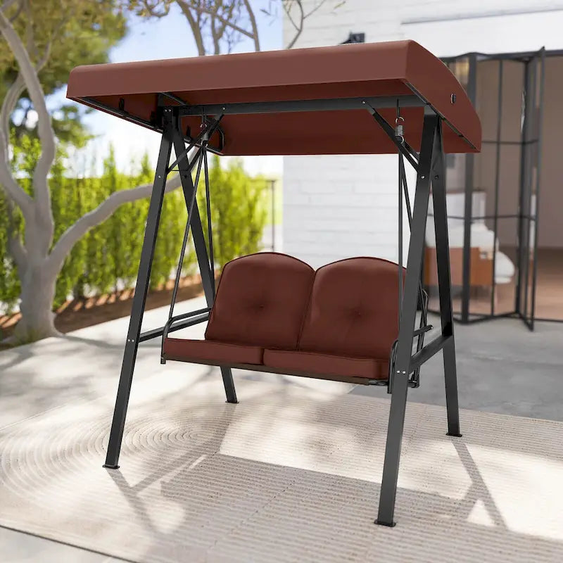 Costway 2-Person Outdoor Porch Swing Swing Loveseat with A-Shaped - See Details