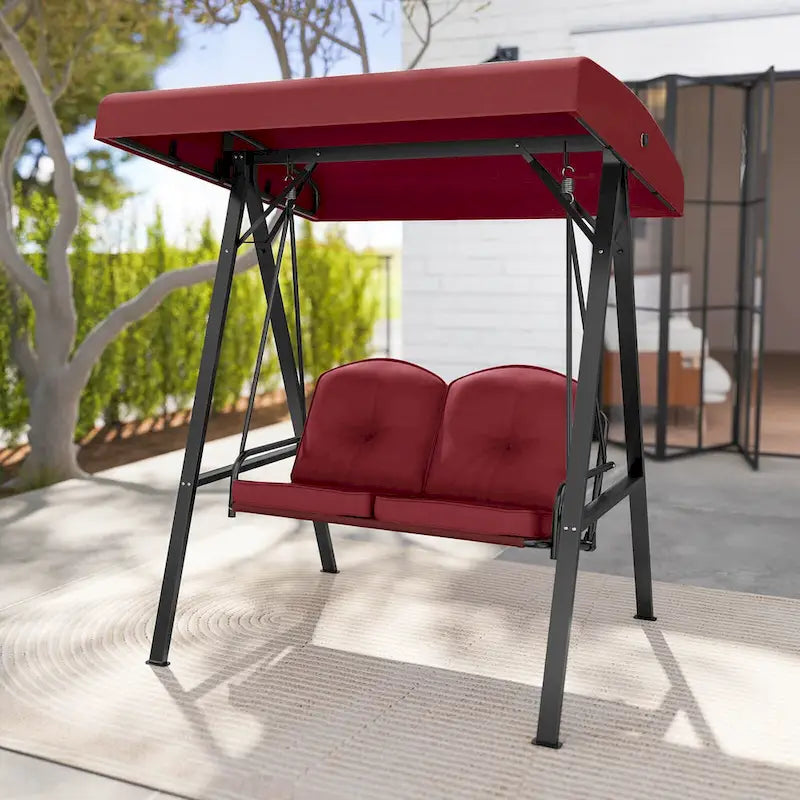 Costway 2-Person Outdoor Porch Swing Swing Loveseat with A-Shaped - See Details