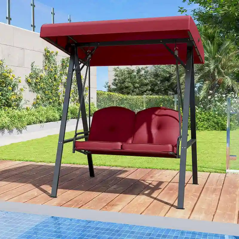 Costway 2-Person Outdoor Porch Swing Swing Loveseat with A-Shaped - See Details