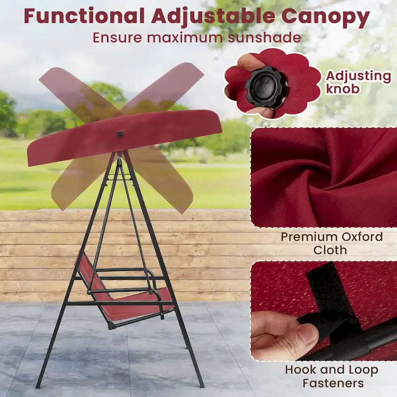 Costway 2-Person Outdoor Porch Swing Swing Loveseat with A-Shaped - See Details